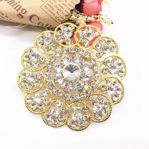 ヴィンテージスタイルガラスクリスタルラインストーン女性と男性用ウェディングトッパーブローチ特大ウェディングブローチ - Product Image 5