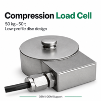 Capteur de pesage à disque compressif HCE Pan Cake C2 (HBM C2) Précision 0,1% 5~12VDC de 50kg à 50t