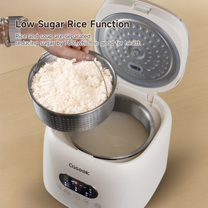 Olla arrocera digital eléctrica para el hogar antiadherente, automática, con bajo contenido de azúcar, de 2,5 L, con olla interior de acero inoxidable - Product Image 5