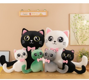 Nouvel Arrivage : Peluche Chat aux Grands Yeux, Poupée en Peluche Chat, Cadeau Saint-Valentin, Décoration Maison, Chat en Peluche avec Nœud Rose, Jouet Poupée - Product Image 6