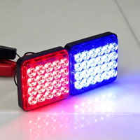 Feu de signalisation LED stroboscopique 24W, carré, rouge et bleu, lampe de balise d'urgence, boîtier ABS, lumière de sécurité clignotante pour chariot élévateur, VTT, moto