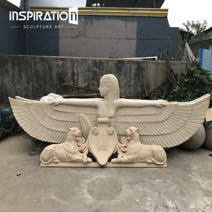 Fronton architectural Egpty Design avec sculpture en <span class=keywords><strong>bas</strong></span> <span class=keywords><strong>relief</strong></span> en <span class=keywords><strong>pierre</strong></span> moulée et décoration en haut <span class=keywords><strong>relief</strong></span> GFRC - Product Image 3