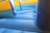 Glissière d'eau gonflable bleue de trampoline commercial de PVC avec la glissière tropicale de WaterSlide de piscine