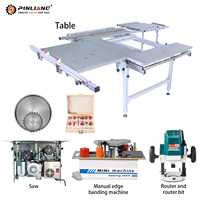 PINLIANG Machine de découpe de bois portable pliable et facile à utiliser Scie à table coulissante multifonction Machine à bois