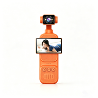 Caméra d'action portable WiFi 1080P 180° °   Objectif rotatif avec écran rabattable, mise au point automatique, longue autonomie de la batterie, enregistreur de vlog