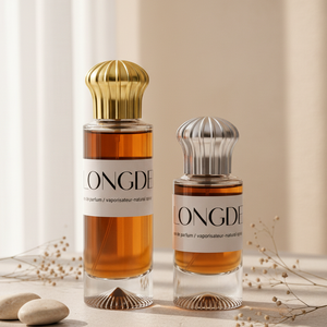 Nuevo Diseño Moderno de Botella de Perfume de Vidrio Vacía, Cilíndrica, Mate, Ecológica, Reciclable, de 30ml/50ml/100ml, en Dorado/Plateado - Product Image 3