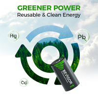 BEVIGOR baterai berkapasitas tinggi 2 ukuran D 10000mah baterai Nimh 1.2v R20 ukuran sel D 1.2v Nimh baterai isi ulang D