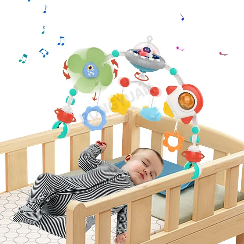 Âm nhạc xe đẩy em bé vòm đồ chơi, du lịch xe ghế đồ chơi di động cho nôi pram hoạt động vòm thanh đồ chơi cho trẻ sơ sinh