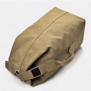 BSCI factory Brown Canvas Duffel Bag <b>Top</b> <b>Load</b> Double Strap Travel Canvas Backpack - Product Image 2