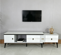 Meuble TV moderne sur mesure en MDF beige avec rangement, nouveau design, pour salon, prix de gros