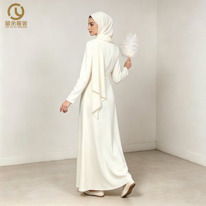 Abaya élégante à manches longues pour <span class=keywords><strong>femme</strong></span>, taille XS, robe de mariée traditionnelle en soie, compatible avec le burqa et le hijab, pour l'été et l'hiver, soldes promotionnelles - Product Image 2
