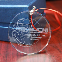 Ornements de Noël en verre cristal rond décoratifs de 3 pouces, vierges pour la gravure
