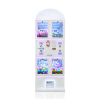 KEKU Distributeur de capsules d'œufs torsadés personnalisable, Premium, à 4 compartiments, pour jouets en capsule, équipement de divertissement de type borne d'arcade à monnayeur