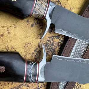 Couteau tactique personnalisable noir avec lame fixe en acier inoxydable de haute qualité, fourreau industriel en bois et plastique, DIY OEM - Product Image 4