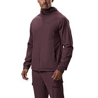 Grosir produsen polos Burgundy Set jaket musim dingin pelatihan sepak bola ritsleting ukuran besar setelan Jogging