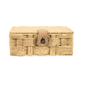 JY Petits paniers de rangement rectangulaires en papier PP rotin <span class=keywords><strong>Panier</strong></span> tissé <span class=keywords><strong>avec</strong></span> <span class=keywords><strong>couvercle</strong></span> Plateau de service Paniers de rangement pour jouets - Product Image 3