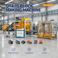 Machine à briques de sable entièrement automatique QT4-15 à longue durée de vie, machine à blocs préfabriqués, machine à blocs de construction pour chantier de construction