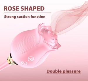 Vibromasseur en silicone en forme de rose avec extension de langue pour stimulation clitoridienne et fonction de succion - Product Image 6