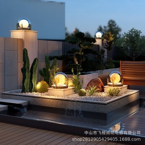 Lampe solaire d'extérieur en acier inoxydable, style lune, pour villa, jardin, clôture, poteau de terrasse - Product Image 3