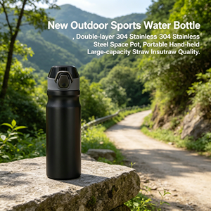 Bouteille d'eau pour sports de plein air, gobelet isotherme à double paroi <span class=keywords><strong>en</strong></span> acier inoxydable 304, tasse portable grande capacité avec paille - Product Image 5