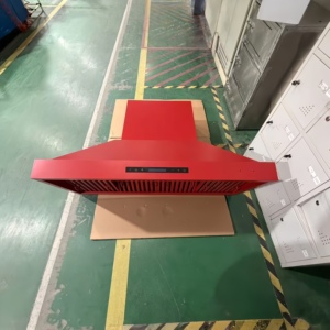 Campana extractora de cocina de 48 pulgadas y 1800 CFM con control remoto, acabado en acero inoxidable rojo, apagado retardado, para uso doméstico - Product Image 3
