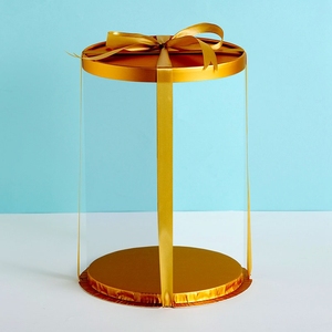 Mejor regalo redondo diez pulgadas tres capas <span class=keywords><strong>cumpleaños</strong></span> caja <span class=keywords><strong>de</strong></span> embalaje transparente para pastel - Product Image 3