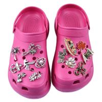 Breloques de chaussures en alliage brillant avec strass, libellule, rose, insecte, hibou en PVC pour la décoration de pantoufles, cadeaux de Noël pour la décoration de chaussures