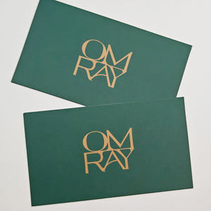 Tarjeta de Felicitación Empresarial Ecológica de Papel Recubierto con Impresión de Logotipo en Lámina de Lujo de 15x10 cm, Invitación, Embalaje, Sobre, Serigrafía - Product Image 1