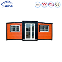 Rumah Kontainer Modern Rangka Baja Ekspansi Dua Sisi Tahan Air, Rumah Mungil Modular Prefab, Dapur, Kamar Mandi, Villa, Gudang
