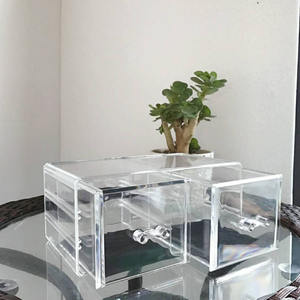 יוקרה זהב יווניות תיבת אחסון איפור אקריליק ברור איפור עבור תכשיטים שפתון קוסמטיקה פרימיום - Product Image 5