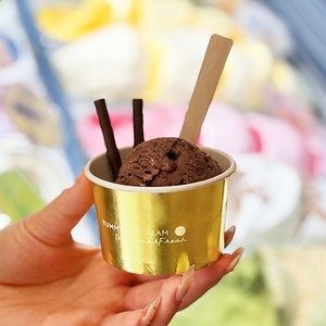 Tazones de Papel para Helado de 3oz y 5oz con Logotipo Personalizado Premium, Recubrimiento Doble, Aptos para Alimentos, con Lámina Dorada, para Heladerías y Panaderías - Product Image 2