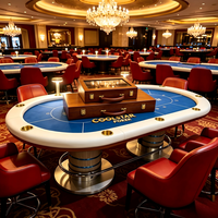 Boîte de rangement pour jetons de poker en bois massif, 5 plateaux, 500 pièces (100 jetons par plateau), 40 mm, doublure en velours vert, pour soirées de jeu à domicile, fournisseur en gros