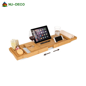 Plateau pour la baignoire en bambou, nouvelle baignoire en bois de bambou, caddie de luxe extensible - Product Image 1