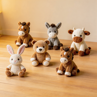 Peluches personnalisées de 8 pouces sur le thème des animaux de la forêt, adorables et douces, pour machine à griffes, vente en gros