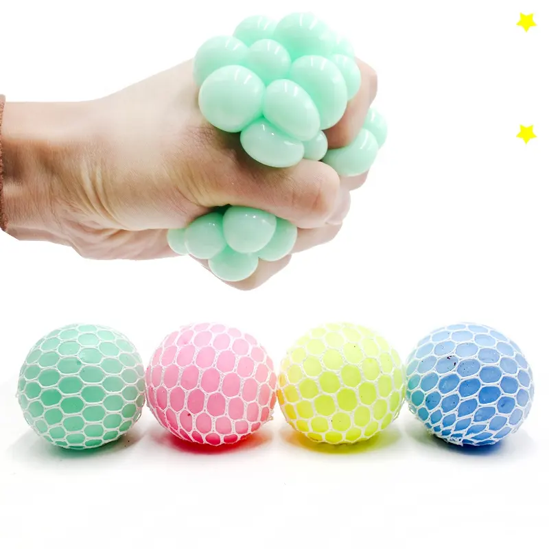Kunden spezifische Anti Hand Squish Net Rainbo Stress Ball Squishy Squeeze Relief Mesh Glitter Gel Ball, Stress, Zappeln Toy - Squishy