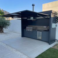 Cuisine extérieure de style européen anti-insectes en acier inoxydable avec abri, évier modulaire, cuisine extérieure, barbecue pour jardin
