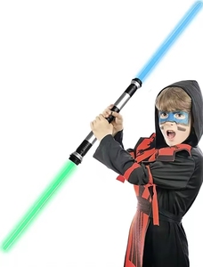 2 en 1, juguetes láser brillantes acoplables, <span class=keywords><strong>Darth</strong></span> Vaders, <span class=keywords><strong>espada</strong></span>, Cosplay, niños, arco, juguete, sable de luz nocturna con sonido, juguetes de música - Product Image 4