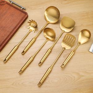 Lot de 6 ustensiles de cuisine en acier inoxydable 18/8, vente chaude, comprenant louche à soupe, écumoire, cuillère et spatule à frire - Product Image 2