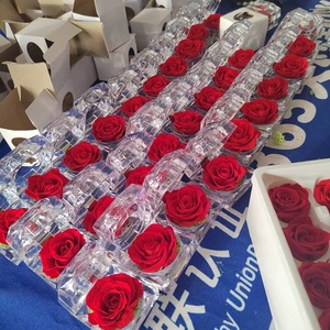 <span class=keywords><strong>Rose</strong></span> <span class=keywords><strong>éternelle</strong></span>, <span class=keywords><strong>boîte</strong></span> cadeau carrée en acrylique faite à la main, roses préservées, fleurs, bague, décoration de mariage à domicile, prix d'usine - Product Image 5