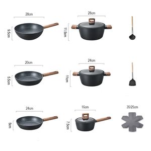 Ensemble de casseroles de luxe personnalisées pour la <span class=keywords><strong>santé</strong></span>, antiadhésives, en granit, en <span class=keywords><strong>aluminium</strong></span> antiadhésif, <span class=keywords><strong>casserole</strong></span>, poêle et marmite, ensemble de cuisine à domicile - Product Image 2