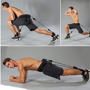 Ensemble de bandes de résistance pour les jambes, en TPR noir, pour l'entraînement et le remodelage corporel - Product Image 5