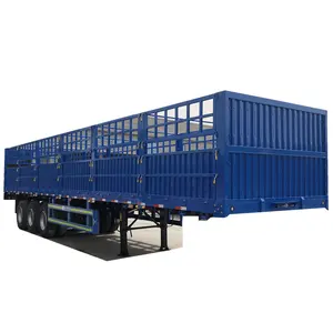 Cargo Trailer 3 Axle 40ft Cattle Livestock Fence Cargo Trailer 60t Fence Stake Cargo Semi Trailer