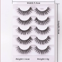 Faux cils en bande complète, effet naturel, avec bande invisible transparente, courbure D russe, tige hyaline, 3D multicouche, en vison synthétique, logo personnalisé