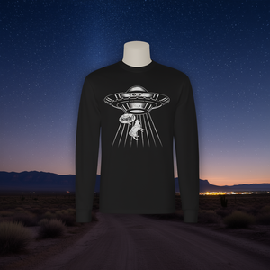 T-shirt a maniche lunghe Howdy Western Usa Cowboy Ufo Alien Abduction - Product Image 3