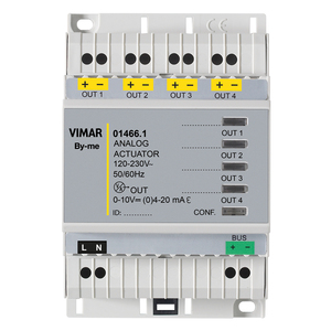 Actionneur analogique Vimar 4 sorties 120-230V 50/60Hz pour systèmes CVC - Product Image 1