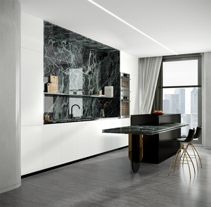 Losa de Piedra Sinterizada Verde de Lujo de 1600x3200 mm, 12 mm de Grosor, Superficie Pulida Suave, Antideslizante, para Interiores, Pasillos y Exteriores - Product Image 4