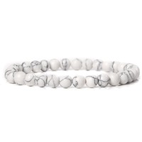 Pulseras de cuentas de piedra natural de 6mm, pulsera de cuerda elástica de ágata, pulseras de cuentas de piedras preciosas para mujeres y hombres