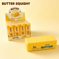 Bâton de beurre croustillant en forme de bloc, jouet anti-stress au beurre salé, ASMR, jouet doux et étrangement apaisant, cadeau, vente en gros, OEM