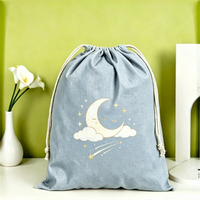 Sac cadeau écologique à motif de dessin animé avec cordon de serrage, pochette réutilisable polyvalente pour l'emballage de souvenirs et le rangement des articles quotidiens