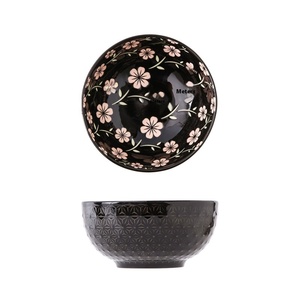 Bol à nouilles à salade en céramique <span class=keywords><strong>scandinave</strong></span> moderne de 6 pouces <span class=keywords><strong>Vaisselle</strong></span> jetable en relief créative pour les couples pour les ramen japonais - Product Image 5